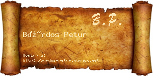 Bárdos Petur névjegykártya